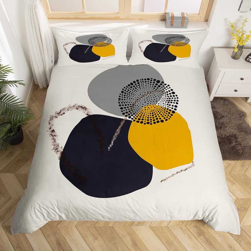 Floral Abstract Geometric King Duvet Cover Boho Exotic Bedding Set Colorful Retro Flower Comforter Cover Polyester Quilt Cover