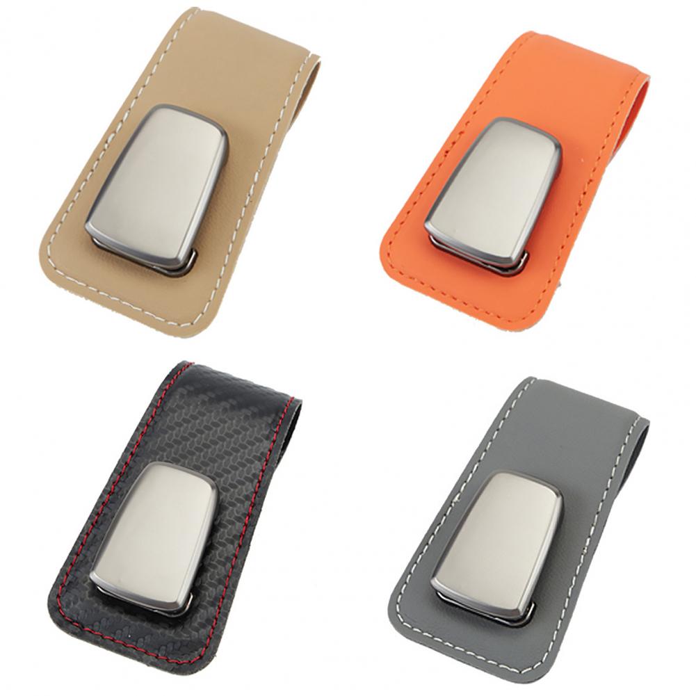 Magnetic Leather Eyeglass Hanger Clip Universal Car Sunglasses Holder Magnetic Eyeglass Hanger Clip For Cars Ticket Card Clip