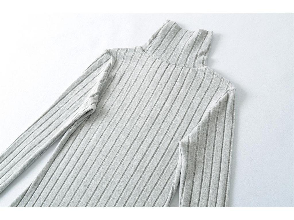 Elegant High Neck Long Sleeve A-Line Dress for Women - Spring/Autumn 2026