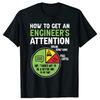 Ingenieur Achtung Kreisdiagramm Lustiges Grafik-T-Shirt Atmungsaktives Baumwoll-Rundhals-T-Shirt für Unisex Frauen