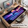 Neon Colorful Theme Customized Mouse Pad Personalized Print Name Text Desk Mat For Home Office Table Decor