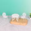 3Pcs Simulation Mini Iron Octagonal Table And Chair Model 1/12 Dollhouse Miniature Furniture Set Toy For Kids