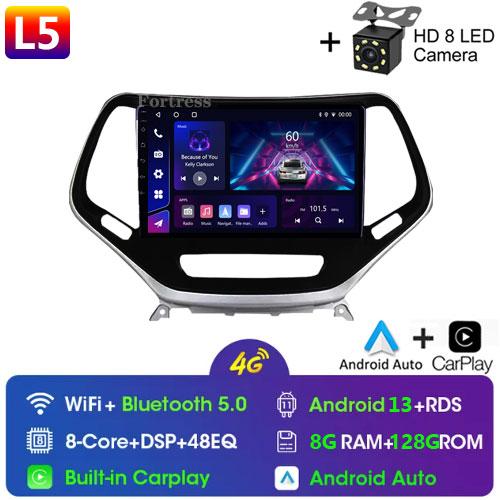 Car Auto For Jeep Cherokee 5 KL 2014 - 2018 Android Radio Carplay 4G GPS Navigation Multimedia Stereo Player QLED BT No 2din DVD