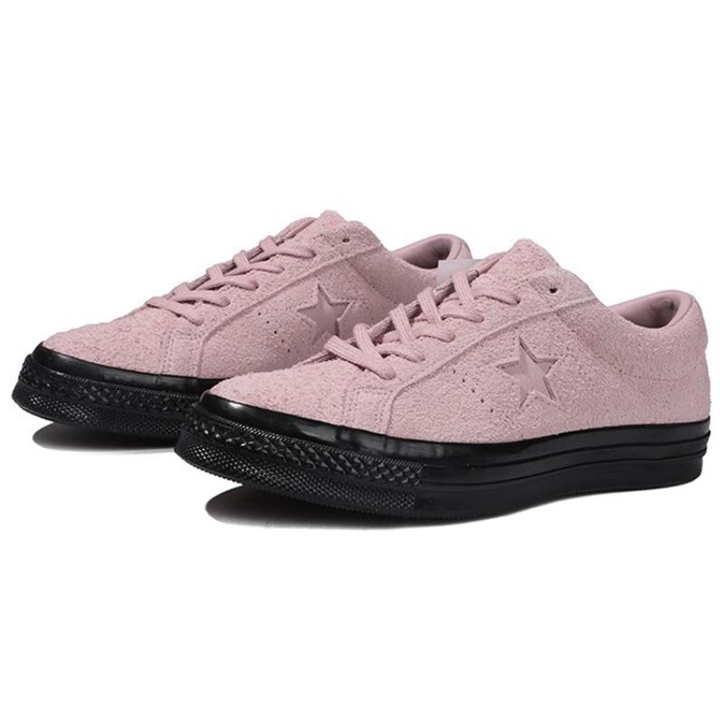 Converse One Star Leather Non-slip and Abrasion Resistant Low-Top Board Shoes Unisex Pink