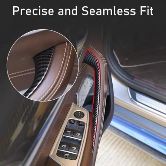 Carbon Fiber Interior Door Pull Handle Armrest Panel Cover For BMW G30 G31 G38