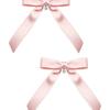 VVV [SET] Satin Mid Ribbon Hair Clip Pin _ Pink