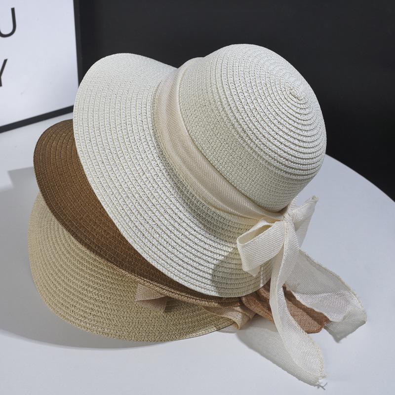 Women's Foldable Straw Sun Hat - Summer UV Protection Beach Hat