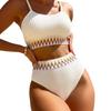 European and American Style Sexy High-Waist Tummy Control Halter Bikini for Women