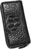 Bercute Men's Black Crocodile Leather Long Wallet, Genuine Leather, Alligator Skin Wallet with Round Zipper, Popular Brand, 1151056-F-768a