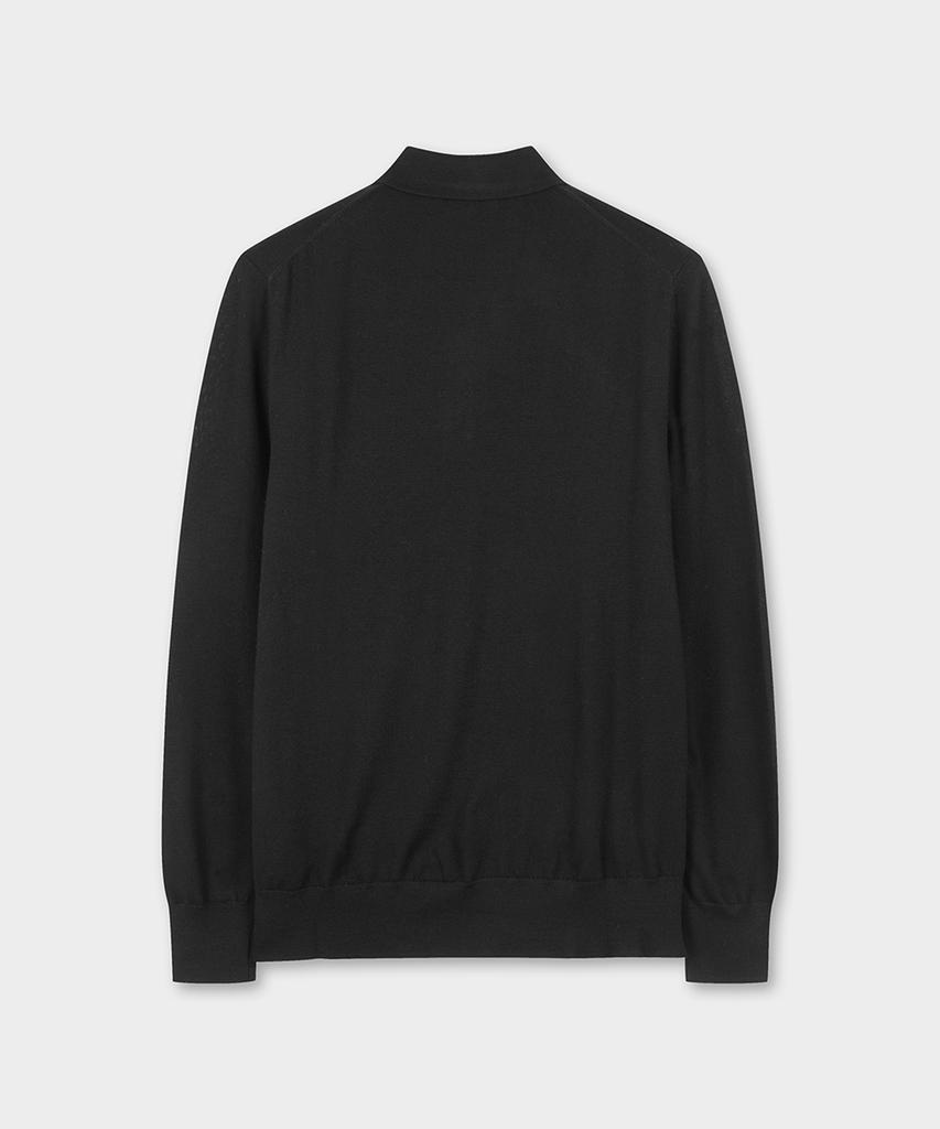 BROOKS BROTHERS Merino Wool Polo Sweater (Black) (Bbwtmf9635Uew)
