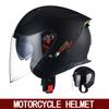Motorcycle Helmet Warm Retro Cruise 3/4 Helmet Unisex Double Lens Half Helmet Motorcycle Sun Helmet.