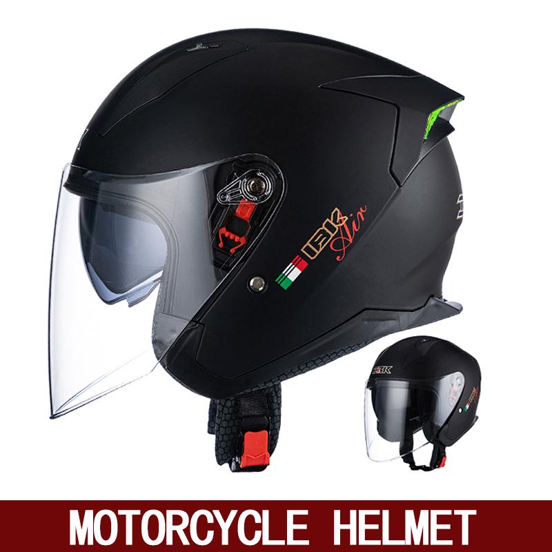 Motorcycle Helmet Warm Retro Cruise 3/4 Helmet Unisex Double Lens Half Helmet Motorcycle Sun Helmet.