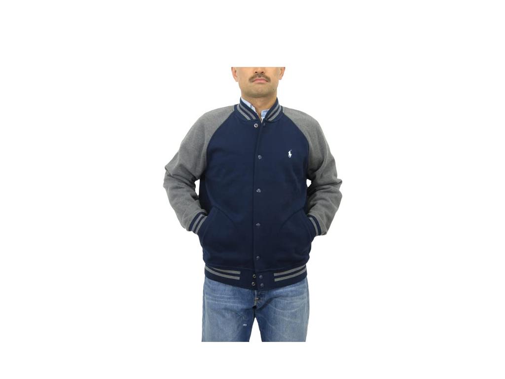 POLO RALPH LAUREN Stadium Size NVYGRY Men's Jacket, M, (Product Code 0101943)