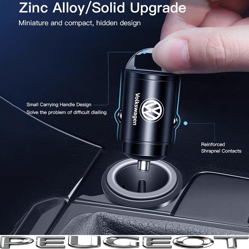 100W QC3.0 PD Mini Car Charger Fast Charging Car USB Type C Charger For VW GTI Polo Golf Passat Jetta T-ROC Taigo CC Tire Valve
