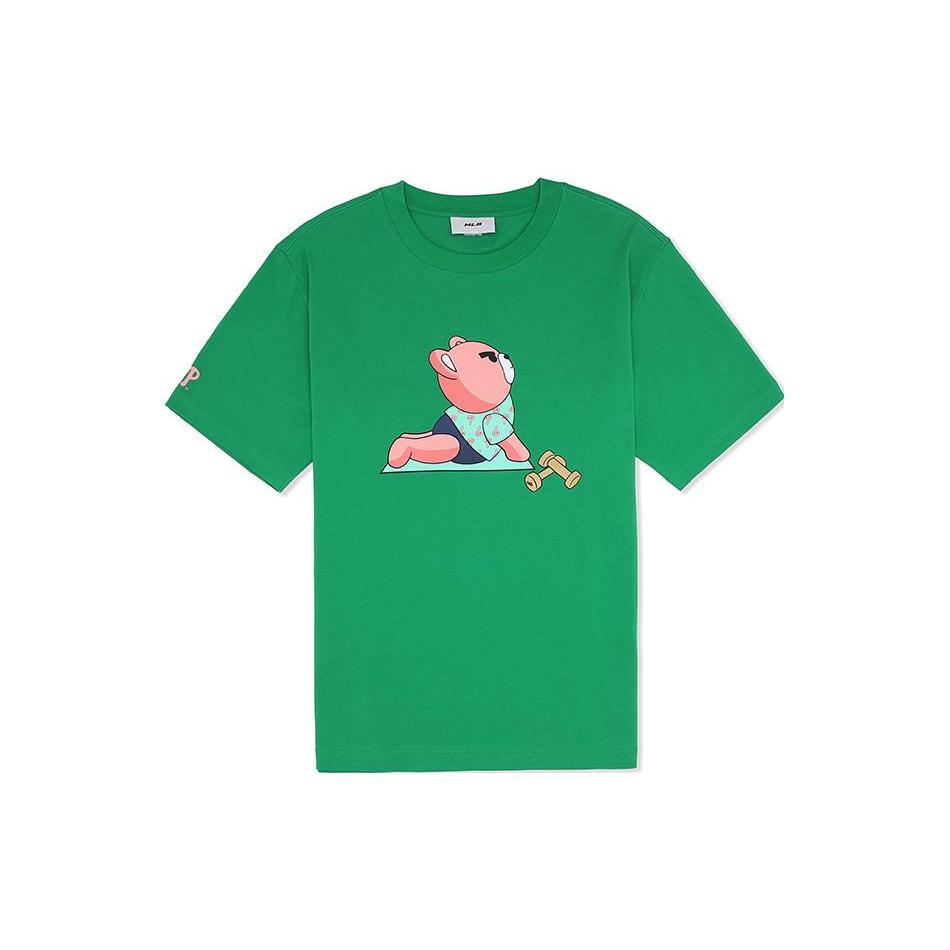 New MLB Frown Bear Series T Shirt Unisex Dark Green 3ATSE0333-10GND