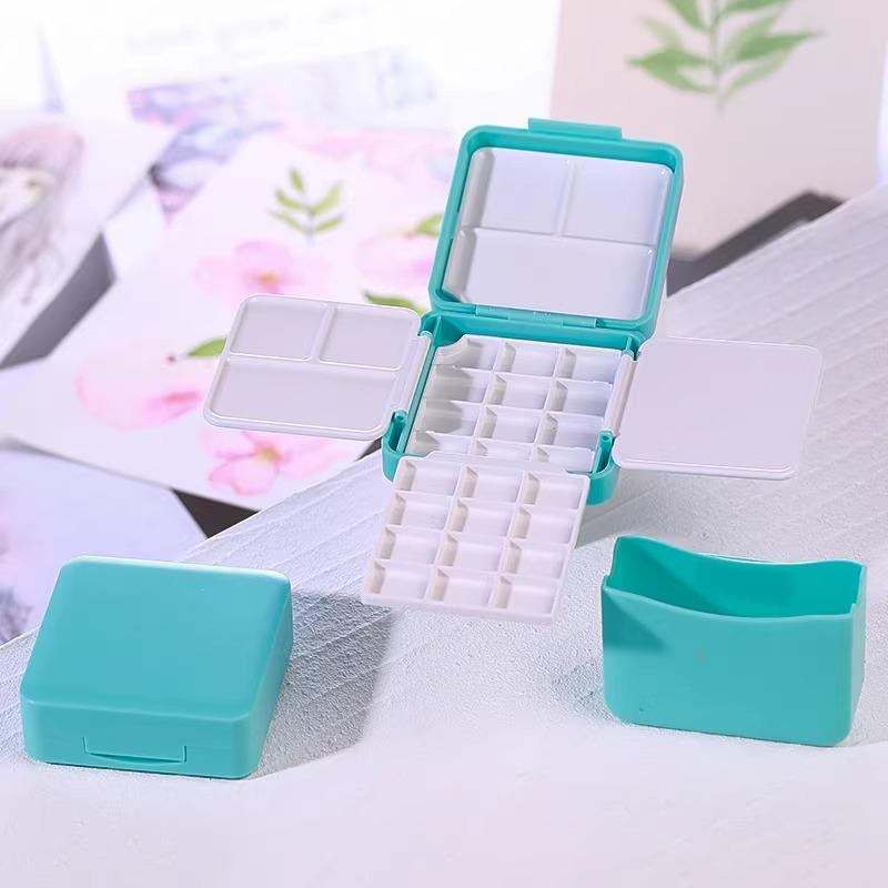 24-Grids Portable Watercolor Palette Box for DIY and Student Use