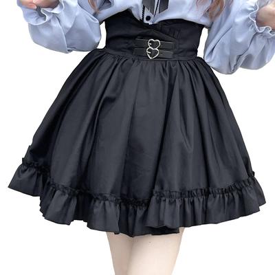 XHSUKADO Black Mini Skirt with Heart Back and and This Skirt Is Perfect for Students and Provides a Stylish French Girly Available In Size for and