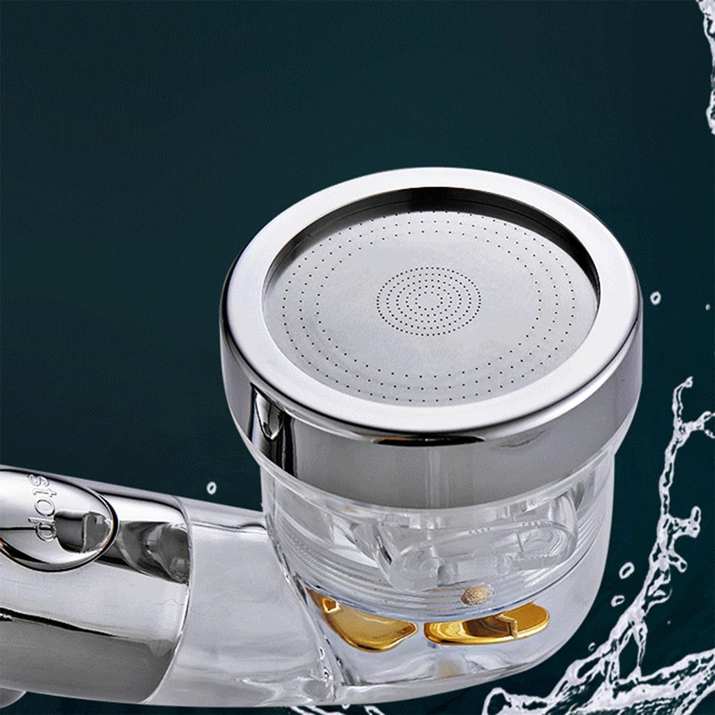 Showerhead Water Saving High Preassure Propeller Flow Showerhead with Fan Built-in Filter Rainfall Bathroom