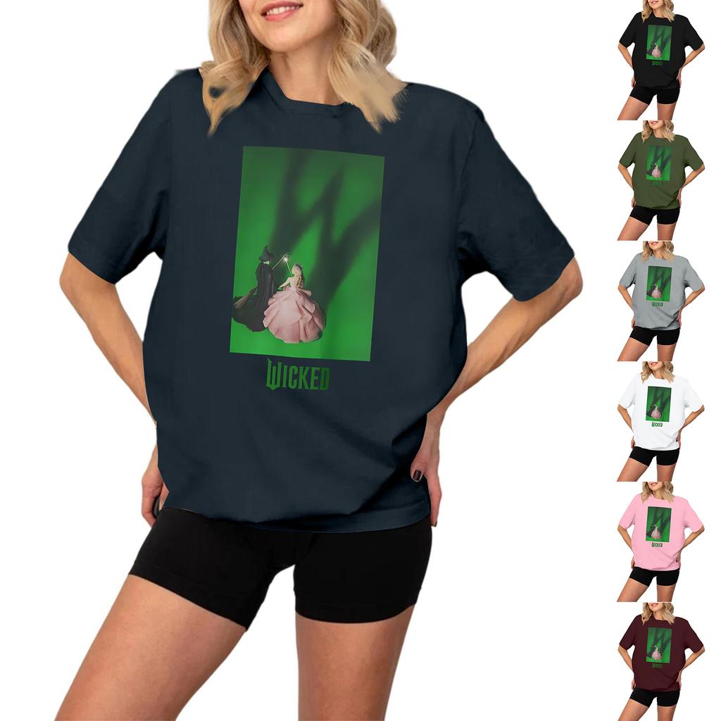 Women's Fashionable And Casual Long Sleeve Printed Short-Sleeved Top