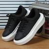 PU Leather Platform Sneakers Women Men Fashion Height‑Increase Walking Shoes Waterproof Thick Bottom Casual Sports Shoes