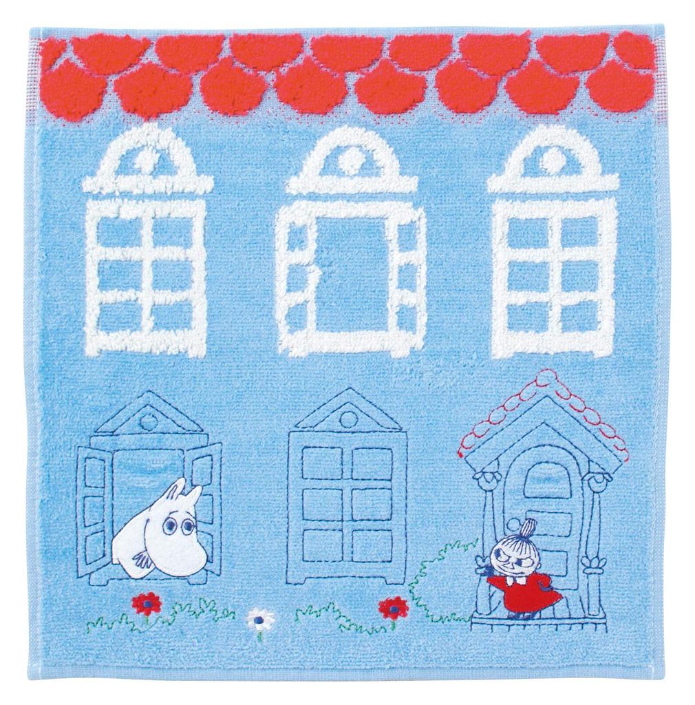 Marushin Moomin Little My Hand Little My in Front of the 1405013600 Towel, 25x25cm, House, 100% Cotton, Appliqué Embroidery,