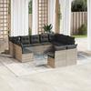 Vidaxl 11-Cz. Garden Furniture Set With Cushions, Grey Rattan Pe