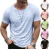 Men Short Sleeve T Shirt Classic Crew Neck Plain Basic Streetwear Modern Relaxed Fit Lightweight Top for Everyday Wear
