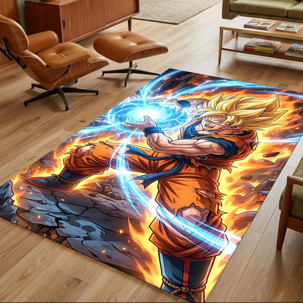 Super Saiyan Energy Blast Non-Slip Home Carpet Design for Office Decor Living Room Bedroom Gift