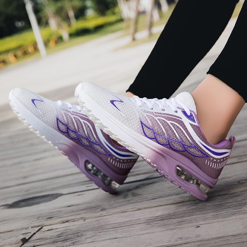 Women's Fashion Sneaker Running Shoes Air Cushion Mesh Breathable Tennis Sport Footwear Comfortable Lightweight Trainers