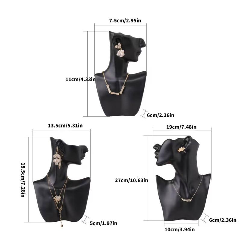 Sturdy Resin Covered Necklace Bust Portable Jewelry Organization Home Accessory Necklace Display Rack Decoration