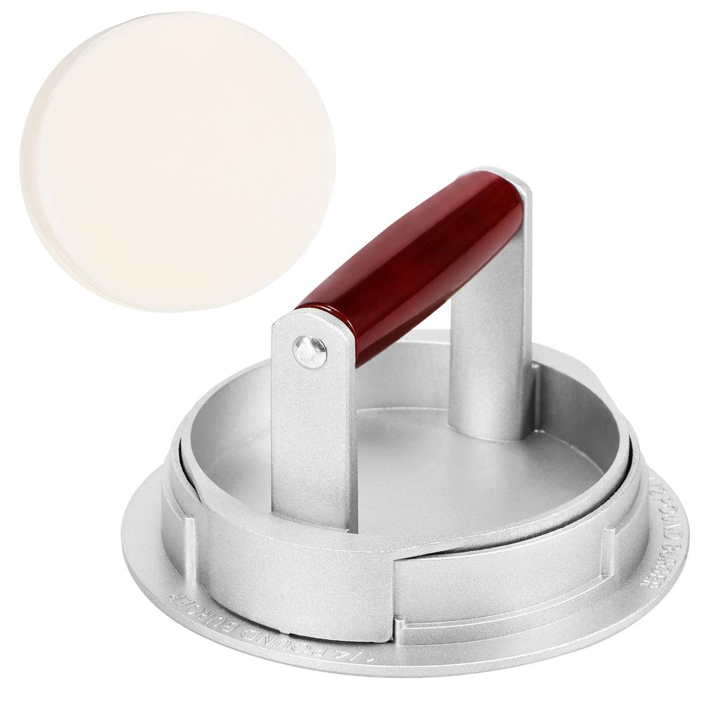 Stainless Steel Hamburger Press Patty Maker with 100 Silicone Oil Paper Adjustable Burger Press Nonstick Burger Patty Maker