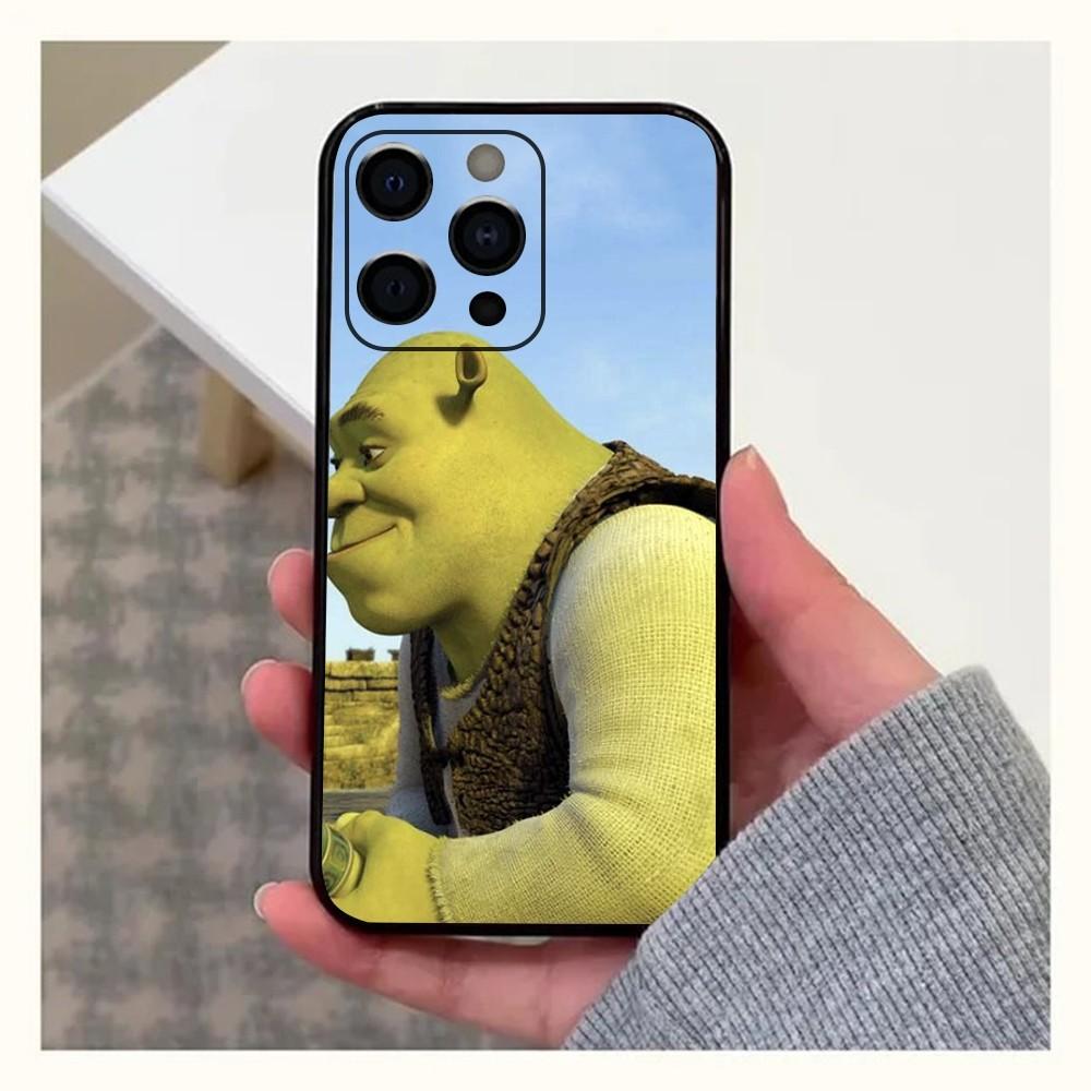 Vtipný kreslený obal na telefon S-Shreks Movi pro Apple iPhone 15,14,13,12,11,Pro,X,XS,Max,XR,Plus,Mini Měkký černý kryt