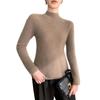 Premium Cashmere Rib-Knit Women's Slim-Fit Warm Sweater - Semi-High Neck, Thickened for Autumn & Winter.