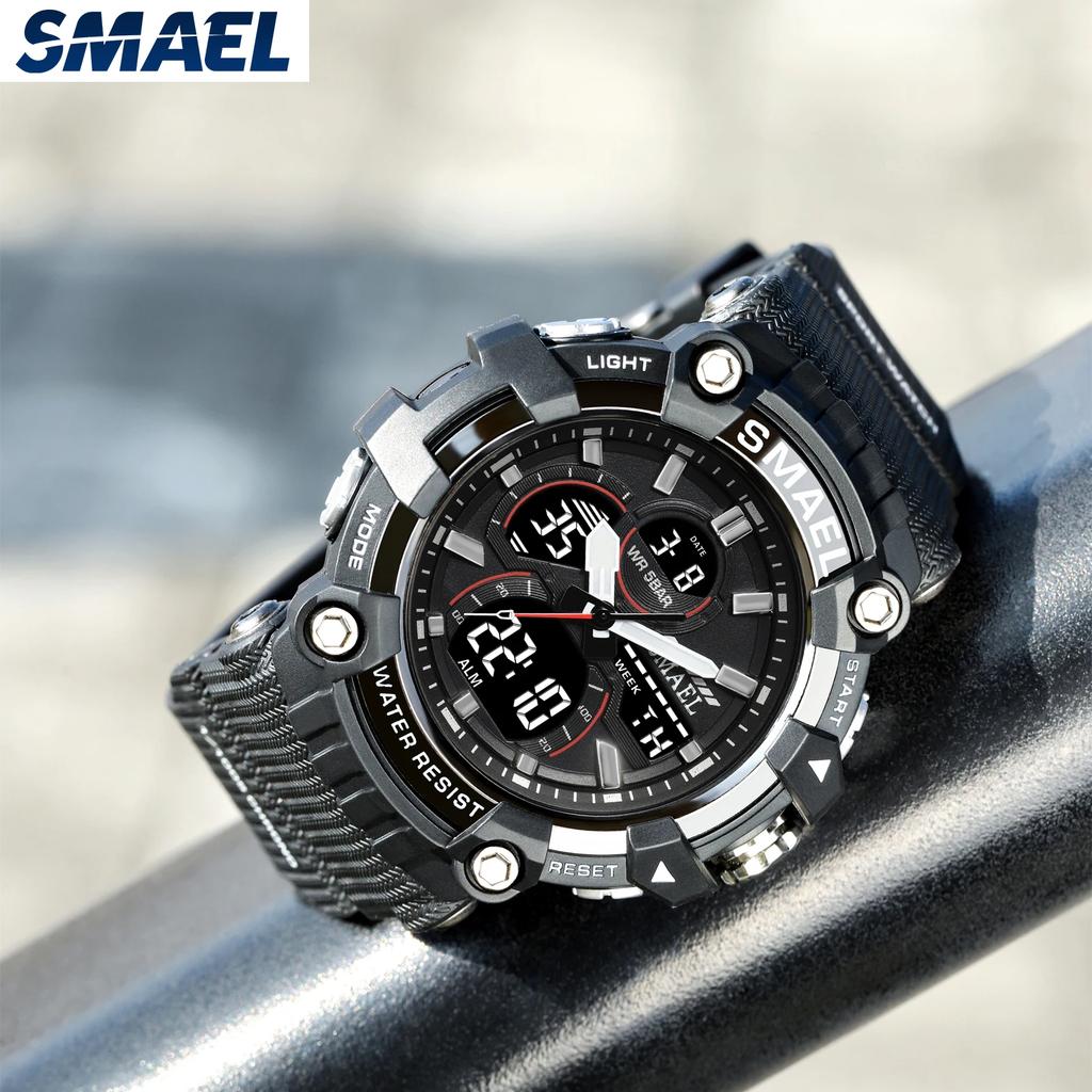 SMAEL Glow Men's Watch 8079 Tactical Watch Male Student Sports Dual Display Digital Waterproof
