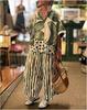 Floral Print Short Sleeve Top and Striped Wide Leg Pants 2-Piece Set