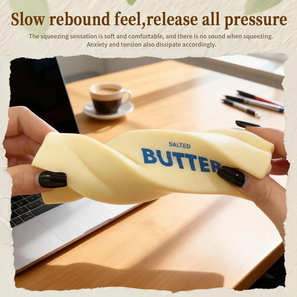Butter Stick Fidget Toys Squishy Elastic Cheese Stick Funny Decompression Stress Anxiety Relief Game Squeeze Prank Toy