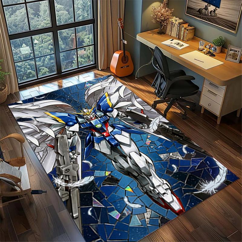 

Non Slip Washable Gundam Floor Mat Large Area Rug Gamer Room Bedroom Decor 60x90cm