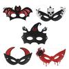 Stable Fit Halloween Masque Masque, Glitter Half Face Eye Horror Skull Bat Transparent Field of View Spider Dress Up Accessory for Cosplay Costume,