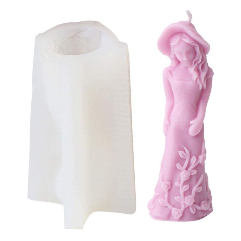 Flexible Silicone Mold Handmade Scented Candle Mould Flower Dress Girl Aromatherapys Jewelry Mold Home Decorations