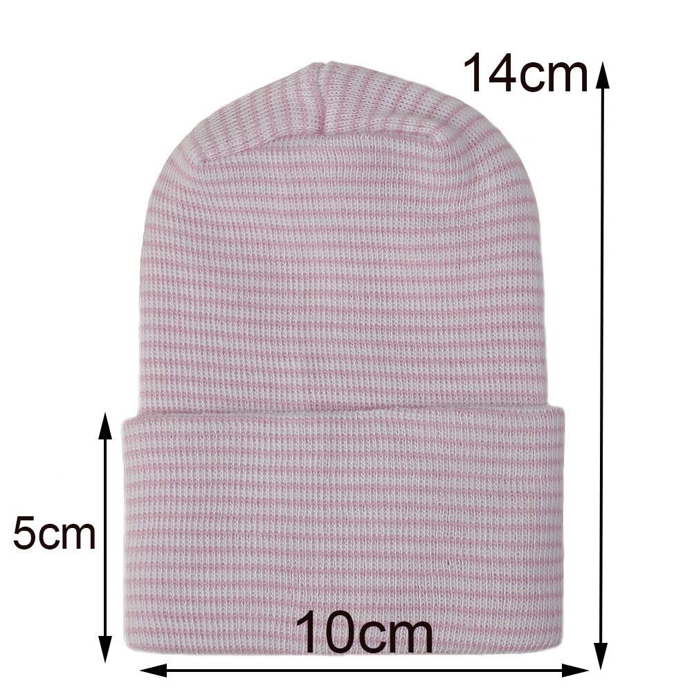 Stripe Infant Hat For 0-6 Month Newborn Baby Hospital Hat Soft Cotton Cute Big Bow Beanie Cap Winter Turban Hats for Baby Girls