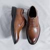 Leather Shoes New Winter Business Dress British Casual High-end Wedding Groom Shoes Commuter Derby Shoes