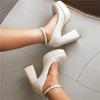 Women's High-heeled Single Shoes Waterproof Table Thick-heeled Four-season Shoes Large Size Simple Large Size Low-top Shoes