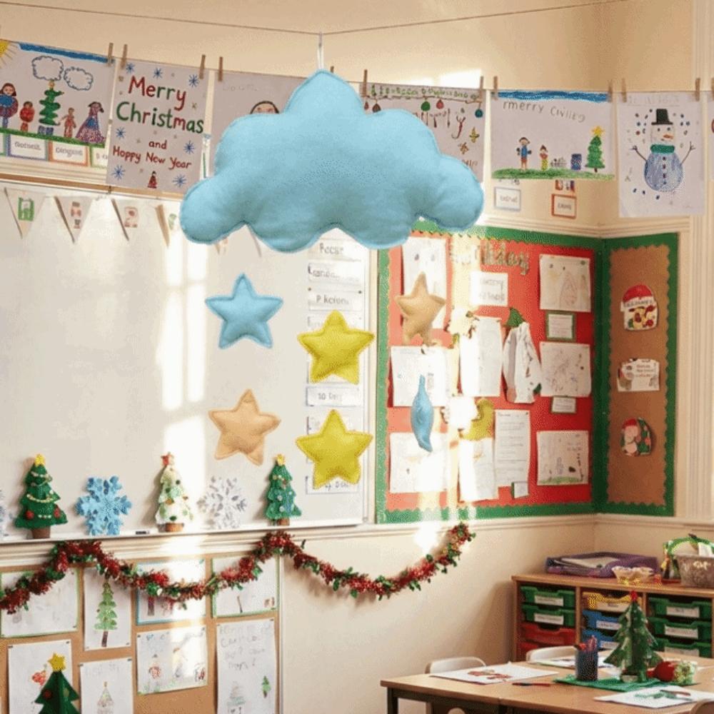 Heart/Star Design Cloud Hanging Decor 3D Wall Hanging Pendant Nursery Room Pendant Photo Props