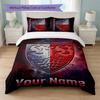 VfB Stuttgart FC Custom Name Text Bedding Set 1 Duvet Cover+2 Pillowcases Soccer Logo Personalized Gift For Special Occasion Bedroom Decor