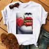 New Sexy Lips Unisex Tshirt Fashion Graphic Printed Tshirt Harajuku  Ulzzang Rose Diamond Snake Lips Casual Tops Tee