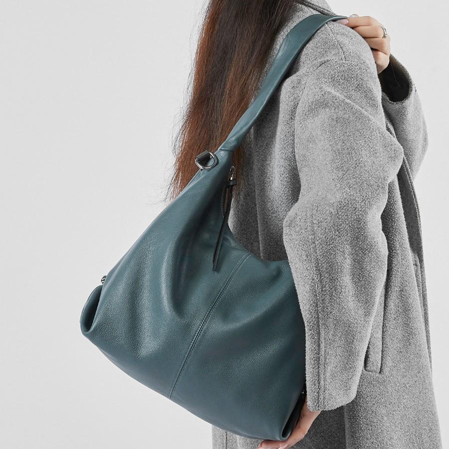 Leather Large Capacity Foreign Trend Fashion Solid Color Casual Commuting Shoulder Tote Bag Women'S Bag
