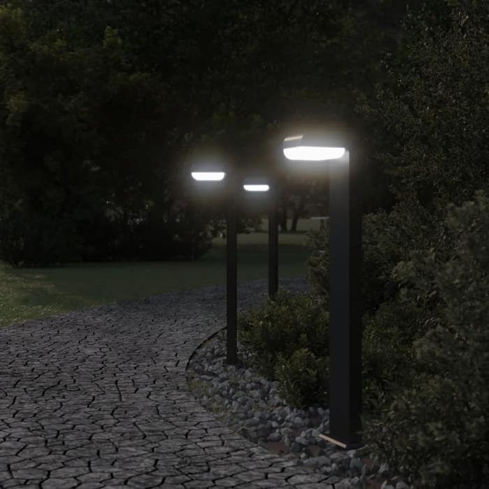 VidaXL Outdoor Floor Lamps 3pcs Black Die-cast Aluminum, Outdoor Ground Lighting, Ground Lighting of 4006340
