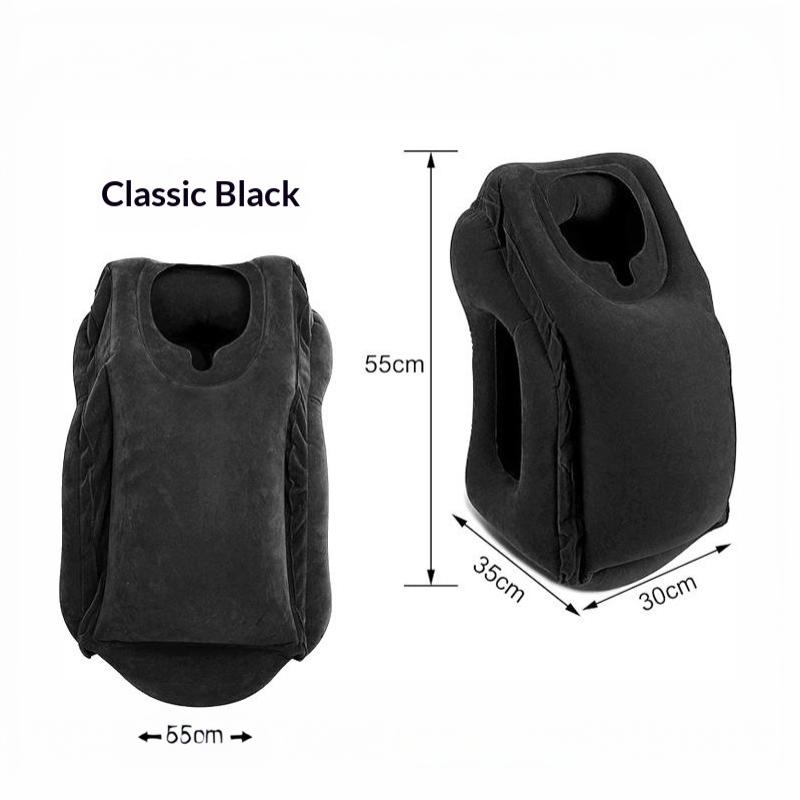 Portable Inflatable Travel Neck Pillow , Hand-Washable Cover For Airplane Car Bus Train Office Nap Camping