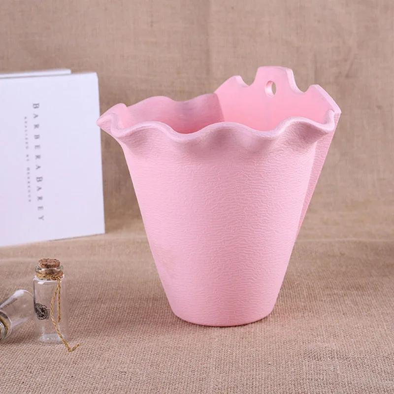 New Wall Hanging Planter Plastic Convenience Wall Mount Flowerpot Plants Container Basket Pot For Indoor Outdoor Garden Supplies