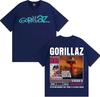 Rock Band Gorillaz Merch T Shirt Men Women Clothing Vintage Fashion Cartoon T-shirts Cotton Casual Oversized T Shirts Streetwear